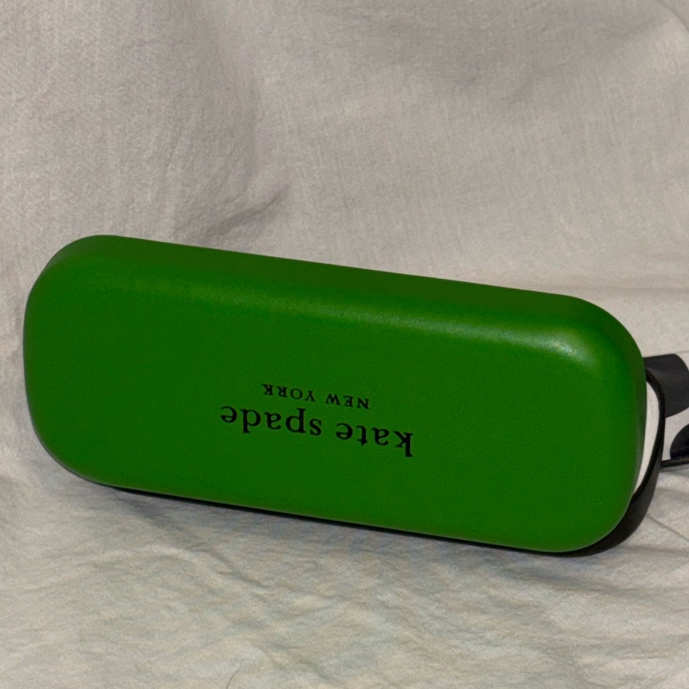 Kate Spade green & black hard shell signature eyeglass readers sunglass case - Picture 10 of 15